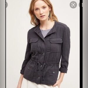 Hei Hei Gray Cotton Coat with Drawstring - Size S